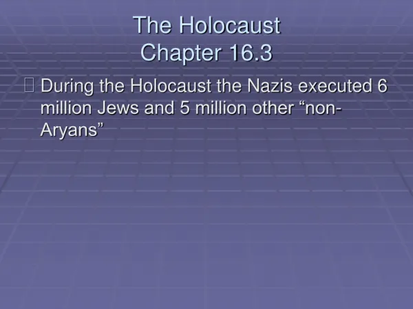 The Holocaust Chapter 16.3