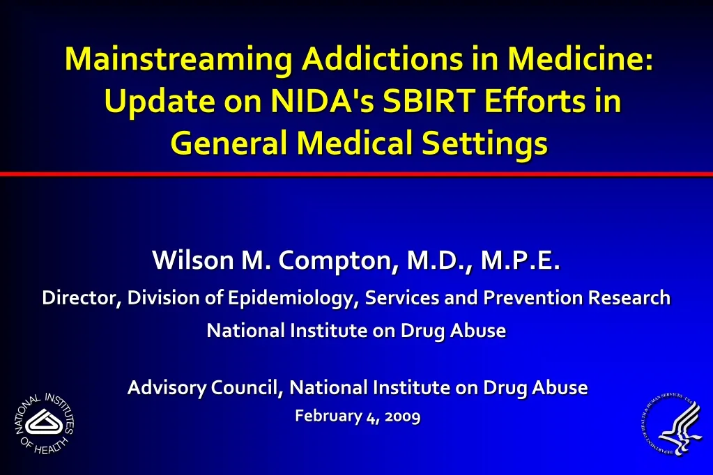 mainstreaming addictions in medicine update on nida s sbirt efforts in general medical settings