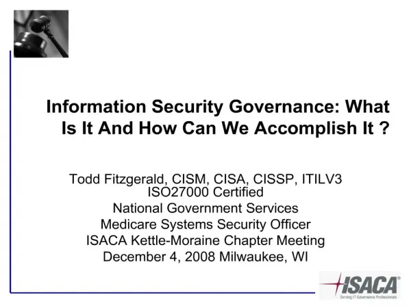 Information Security Governance: What Is It And How Can We ...