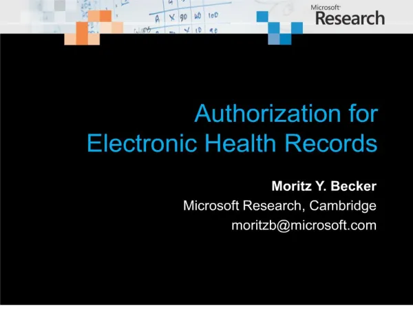 Authorization for Electronic Health Records