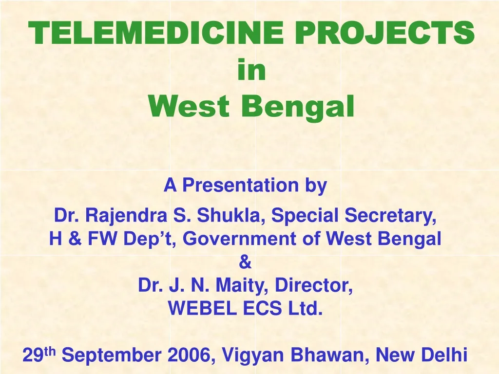 telemedicine projects in west bengal