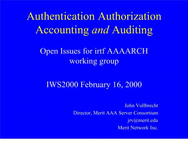 Authentication Authorization Accounting and Auditing