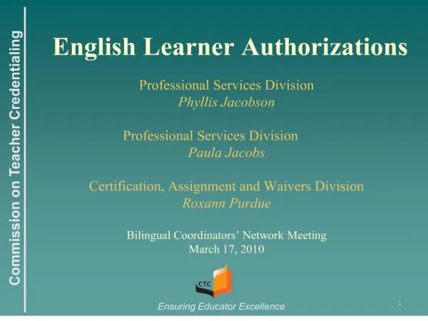 English Learner Authorizations