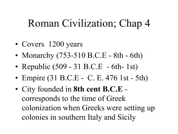Roman Civilization Chap 4