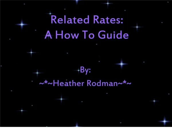 Related Rates: A How To Guide