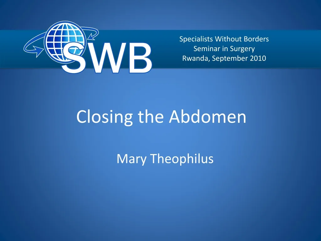 closing the abdomen