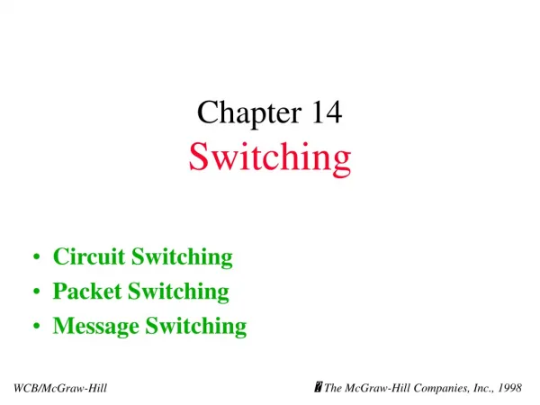 Chapter 14 Switching