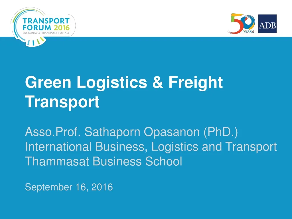 green logistics freight transport