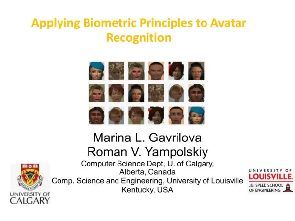 Applying Biometric Principles to Avatar Recognition