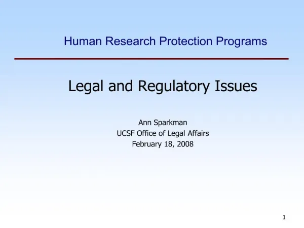 Human Research Protection Programs