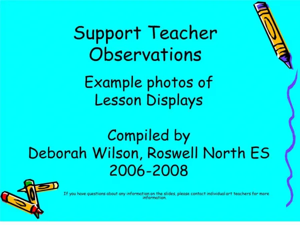 Support Teacher Observations