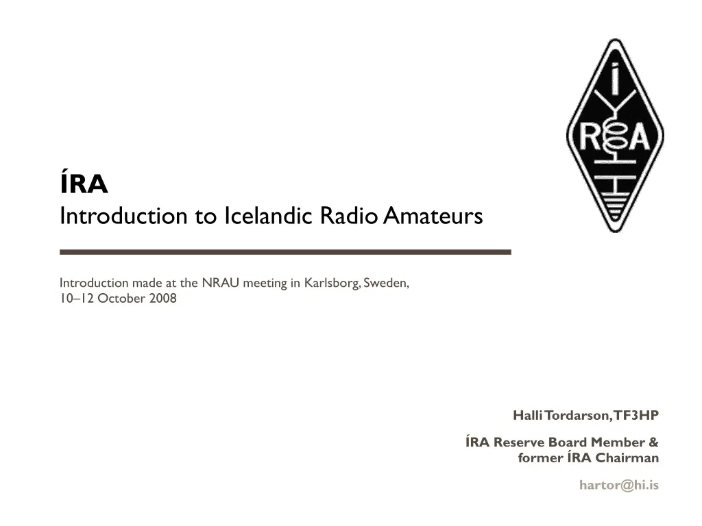 ra introduction to icelandic radio amateurs