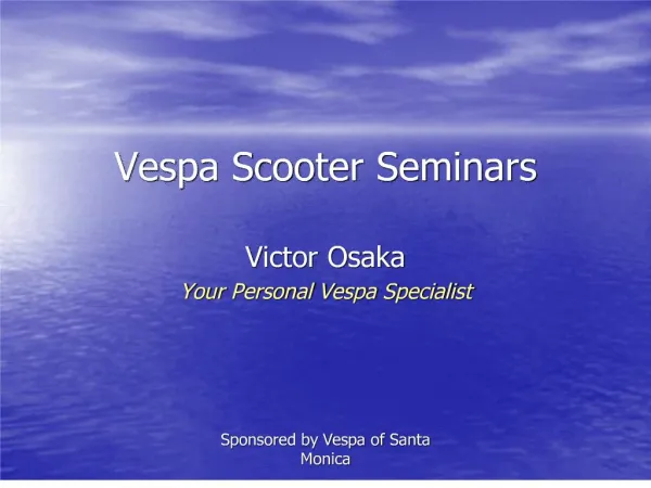 Vespa Scooter Seminars