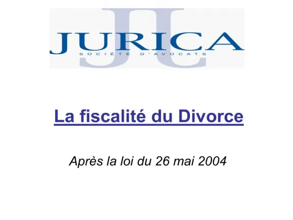 La fiscalit du Divorce