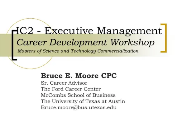 IC2 - Executive Management Career Development Workshop ...