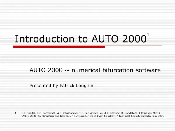 Introduction to AUTO 2000 1
