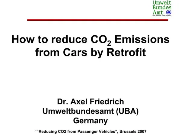 How to reduce CO 2 Emissions from Cars by Retrofit Dr ...