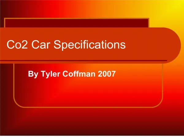 Co2 Car Specifications