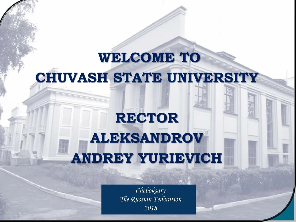welcome to chuvash state university rector