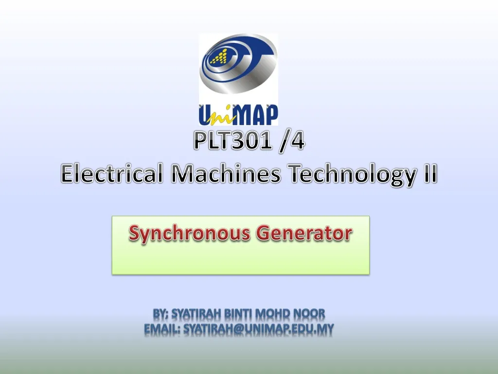 plt301 4 electrical machines technology ii