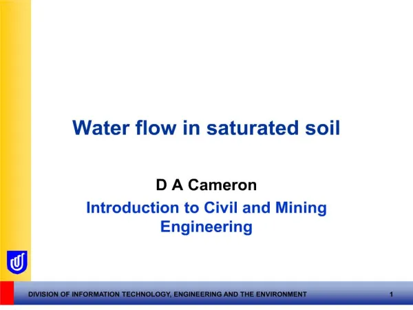 Water flow in saturated soil