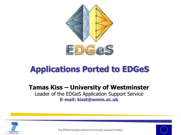 Applications Ported to EDGeS