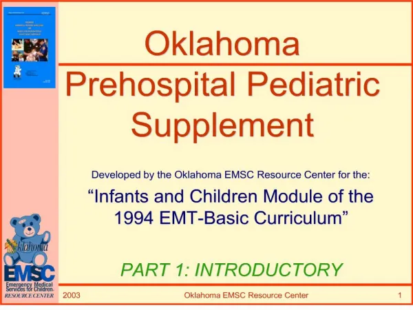 Oklahoma Prehospital Pediatric Supplement