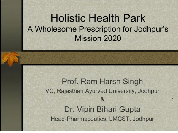 Holistic Health Park A Wholesome Prescription for Jodhpur