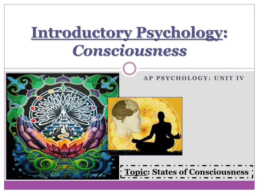 introductory psychology consciousness