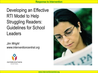 Developing an Effective RTI Literacy Model: Workshop Agenda - slide 1