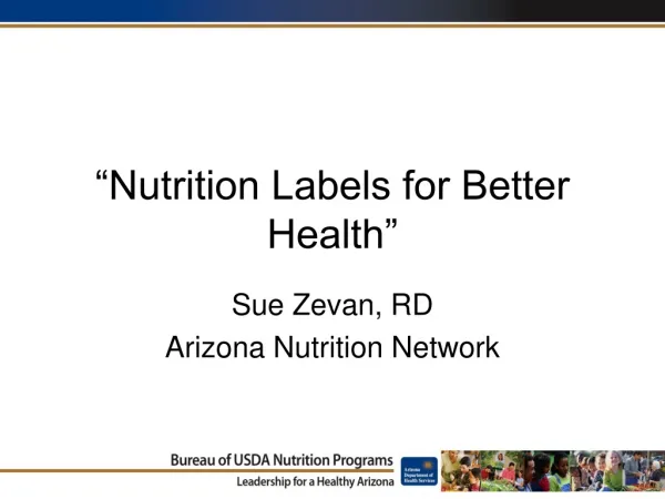 “Nutrition Labels for Better Health”