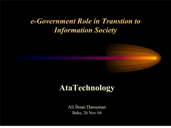 e-Government Role in Transtion to Information Society
