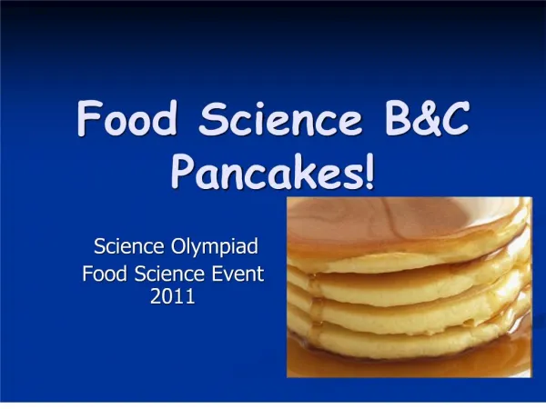 Food Science BC Pancakes