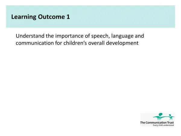 Learning Outcome 1