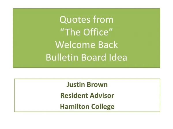 Quotes from “The Office” Welcome Back Bulletin Board Idea