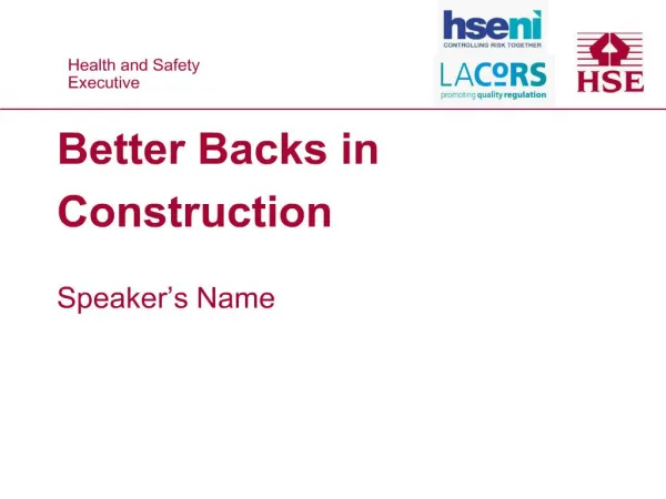 Better Backs in Construction