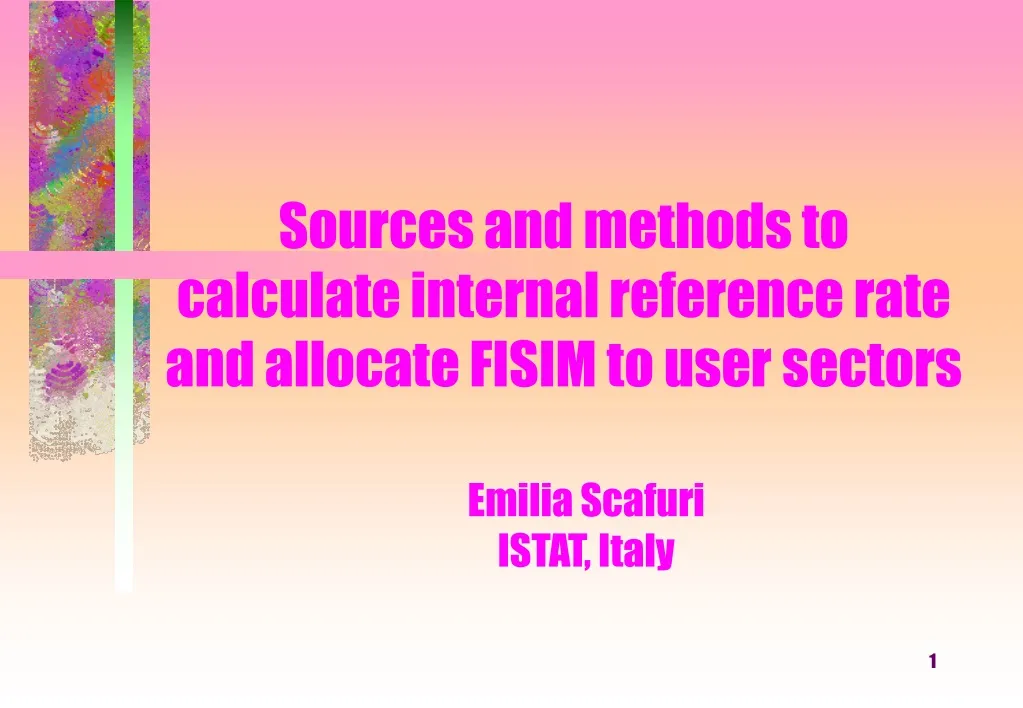 sources and methods to calculate internal reference rate and allocate fisim to user sectors