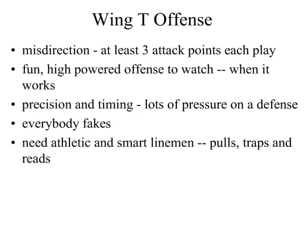 Wing T Offense