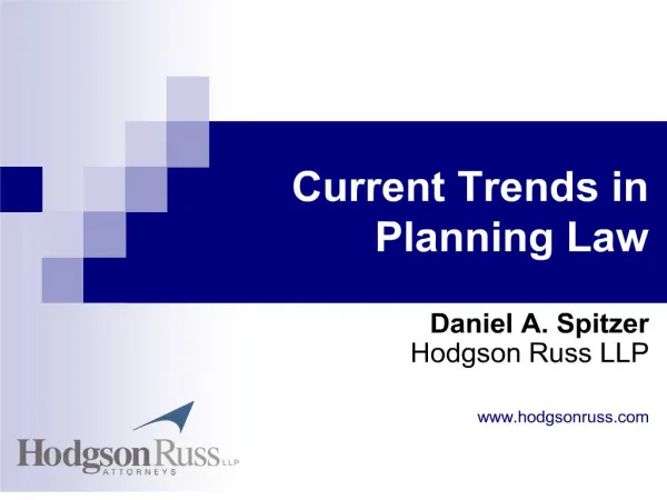 Current Trends in Planning Law