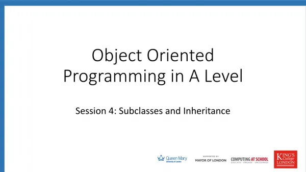 Object Oriented Programming in A Level