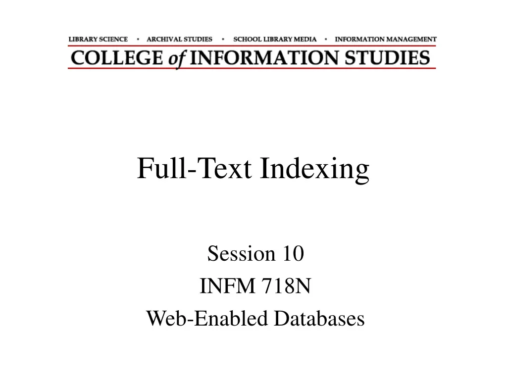 full text indexing