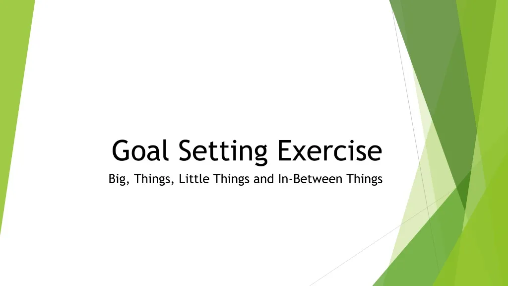 goal setting exercise
