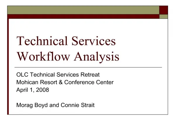 Technical Services Workflow Analysis
