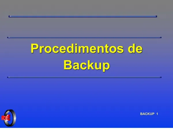 Procedimentos de Backup