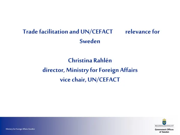 Trade Facilitation what and where