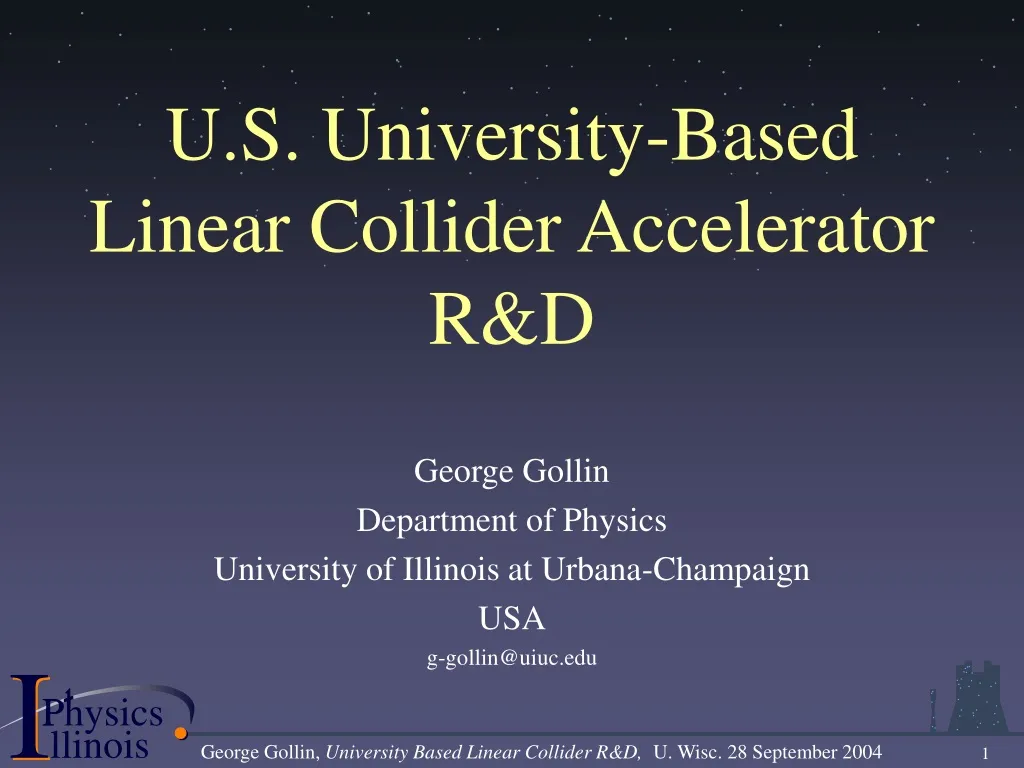 u s university based linear collider accelerator r d