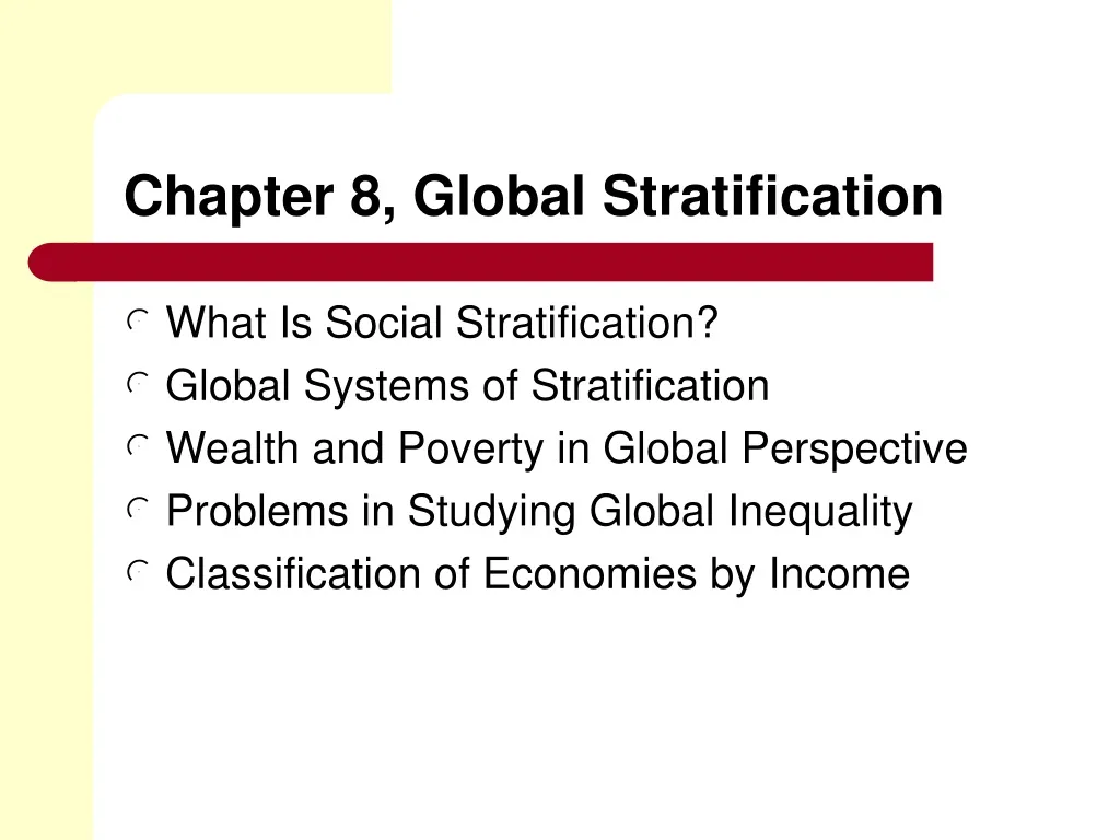 chapter 8 global stratification