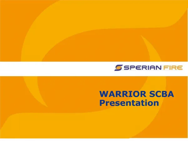 WARRIOR SCBA Presentation