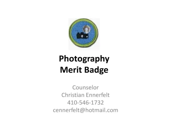 Photography Merit Badge