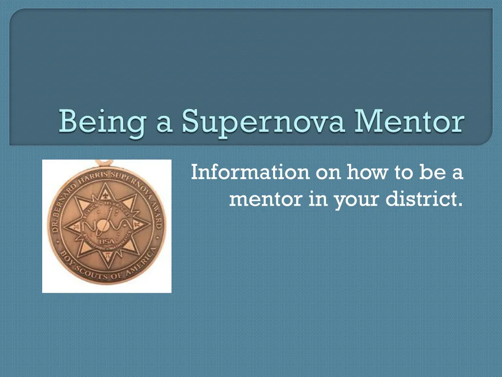 being a supernova mentor